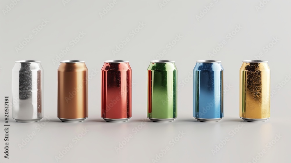 Metal can with a single opening at the top, transforming into eight separate cans at the bottom, demonstrating a creative concept Metal can with a single opening at the top, transforming into eight separate cans at the bottom, demonstrating a creative concept