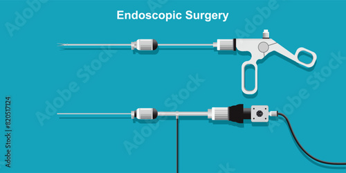 Endoscopic equipment isolated on background.