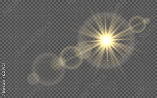 Effect sparkling stars light burst explosion, flickering and flashing lights. collection of different light effects on black background. transparent lens flares and lighting effects. vector design.