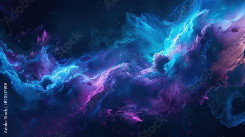 A stunning and mesmerizing abstract artwork depicting a cosmic energy cloud.