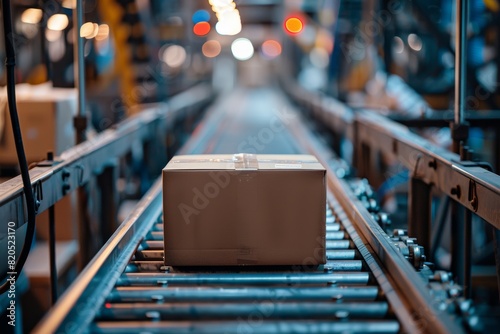 Wallpaper Mural A box ordered by the customer is in the manufacturing process and moving in the middle of the sliding rail of the factory. Torontodigital.ca