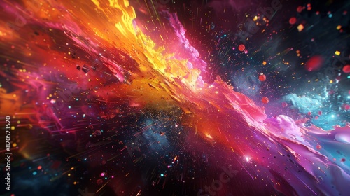 Cosmic Kaleidoscope: Mesmerizing Geometric Explosion of Vibrant Colors