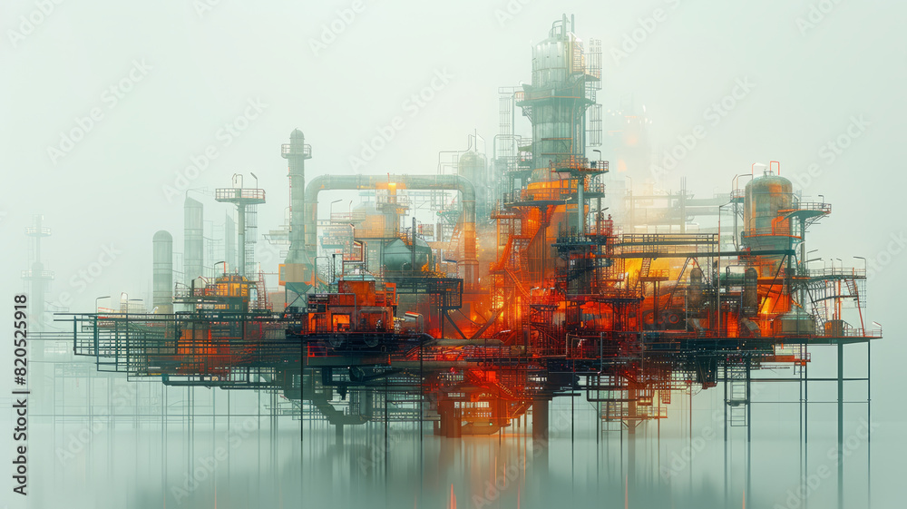 Double exposure graphic design transforms the construction scene,generative ai Double exposure graphic design transforms the construction scene,generative ai