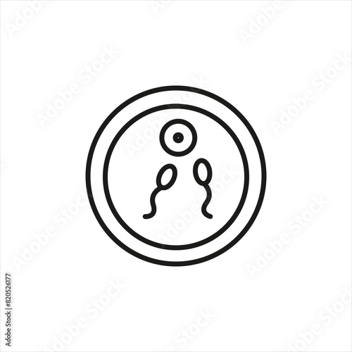 In vitro fertilization,IVF icon. This icon represents the process of uniting sperm and egg outside the body for assisted reproduction. Essential for medical communications. Vector illustration 