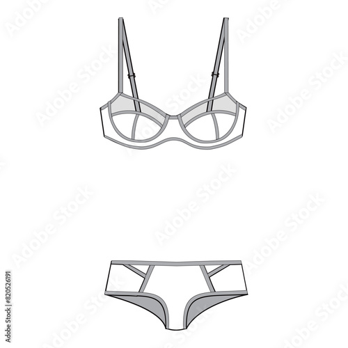 Lingerie fashion illustration fashion flat sketches