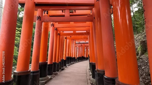 Kyoto, Japan - Walking Through the Torii Gates Within Fushimi Inari-taisha Shrine - POV photo