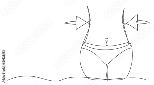 Diet One line drawing on white background