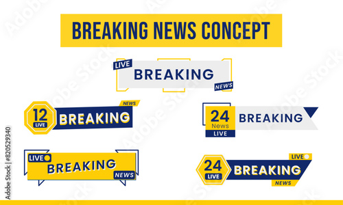 vector design, breaking news concept for broadcasting purposes, with a flat design style