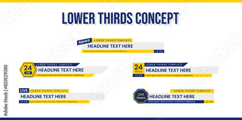 vector design, lower third concept for broadcasting purposes, with a flat design style