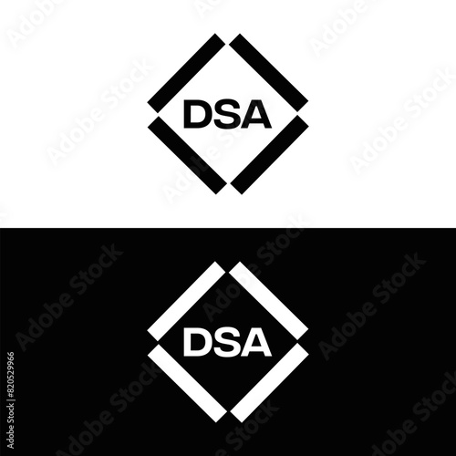 DSA logo. D S A design. White DSA letter. DSA  D S A letter logo design. D S A letter logo design in FIVE  FOUR  THREE  style. letter logo set in one artboard. D S A letter logo vector design.  