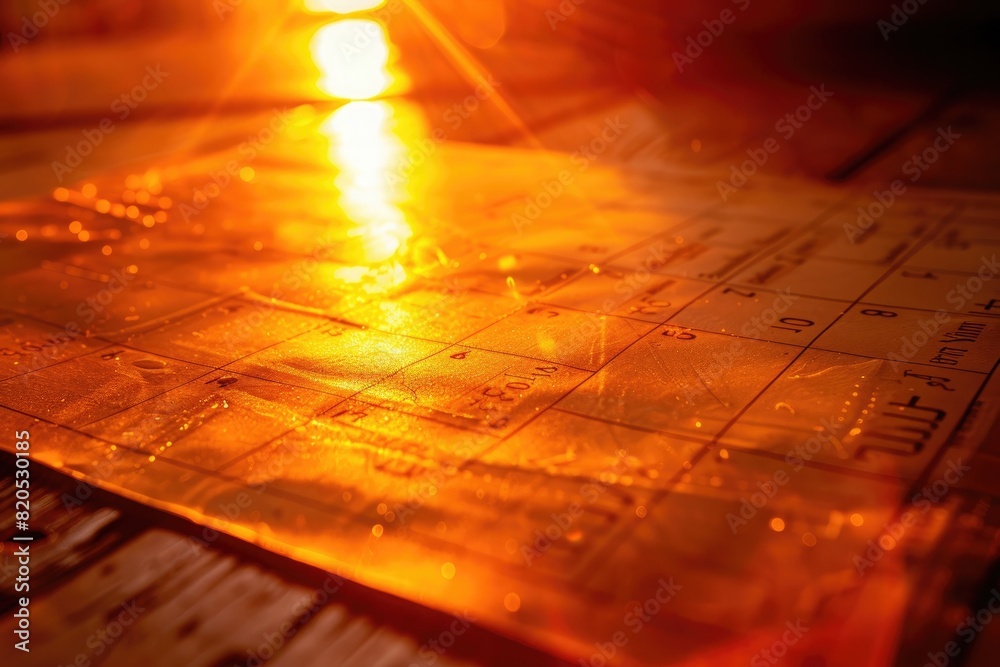 The summer solstice date on the calendar, with warm sunlight casting a gentle glow on the page.