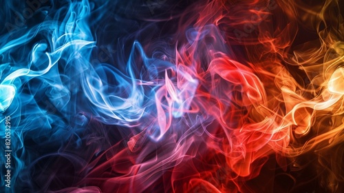 Abstract colorful smoke on background.
