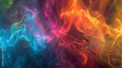 Abstract colorful smoke on background.