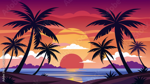 dark-palm-trees-silhouettes-on-colorful-tropical