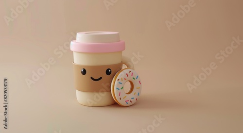 A Cup of Coffee With Sprinkles and a Doughnut