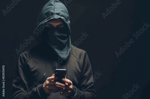 Man in Black Hoodie Using Cell Phone