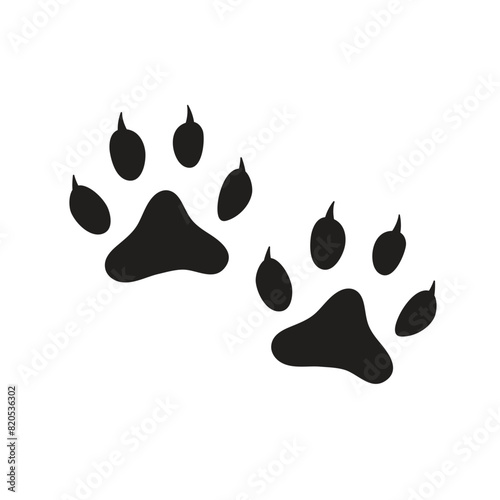 Dog paw print flat