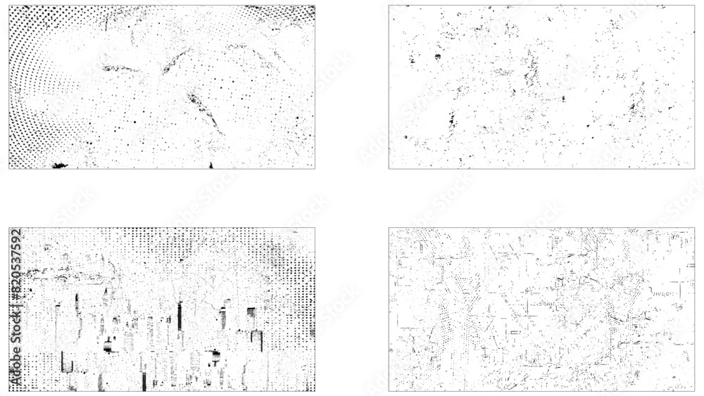 Collection of 4 grunge wall. Set of grunge distressed texture background. . Vector paint grunge texture set. Vector set of grunge overlay textures. Collection of 4 grunge wall. Set of grunge distressed texture background. . Vector paint grunge texture set. Vector set of grunge overlay textures.