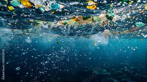 the menace of Microplastics, where even the tiniest threads pose a threat to our oceans and ecosystems, spurring innovation and awareness in the quest for cleaner fashion. photo