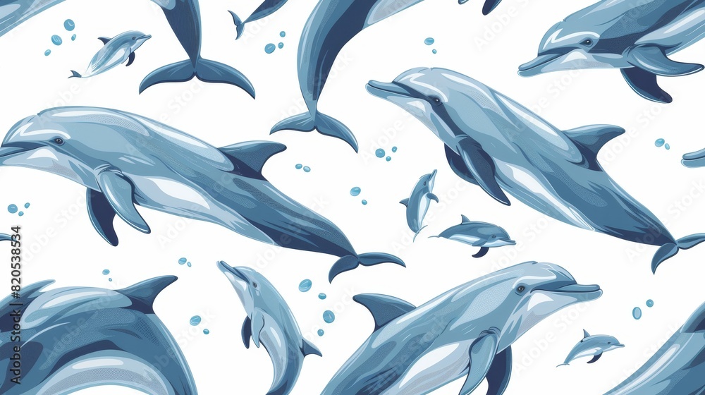 A beautiful pattern of dolphins.These intelligent and playful creatures are a joy to behold. A beautiful pattern of dolphins.These intelligent and playful creatures are a joy to behold.
