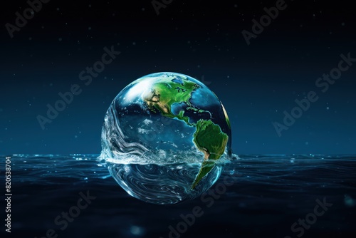 globe float in water with an element of water.