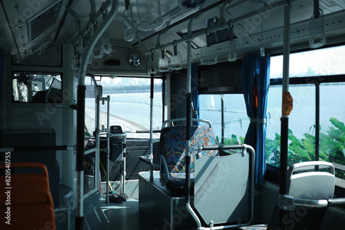 Buses near West Lake in Hangzhou, Zhejiang, China
