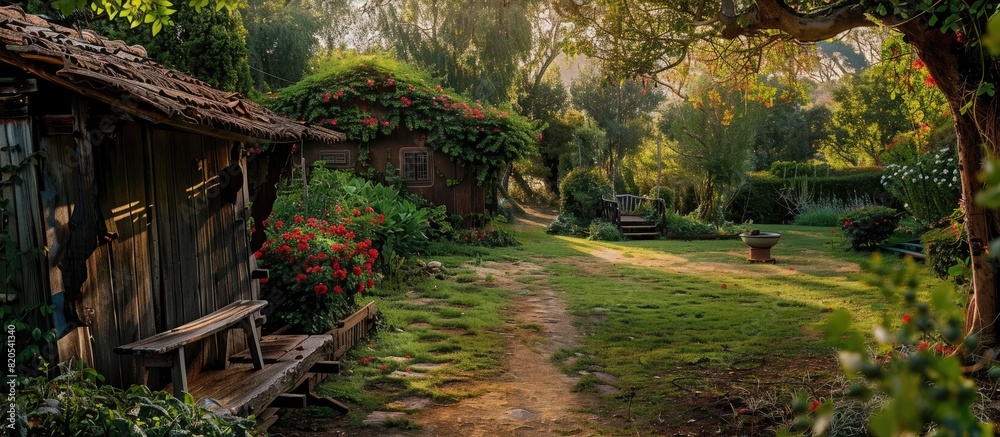 Rustic garden with healthy vegetables. Generative AI
