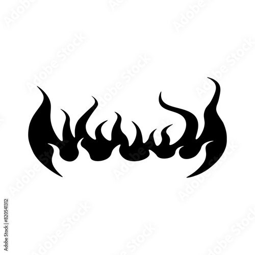 Black flames Vector illustration isolated on transparent background.PNG format
