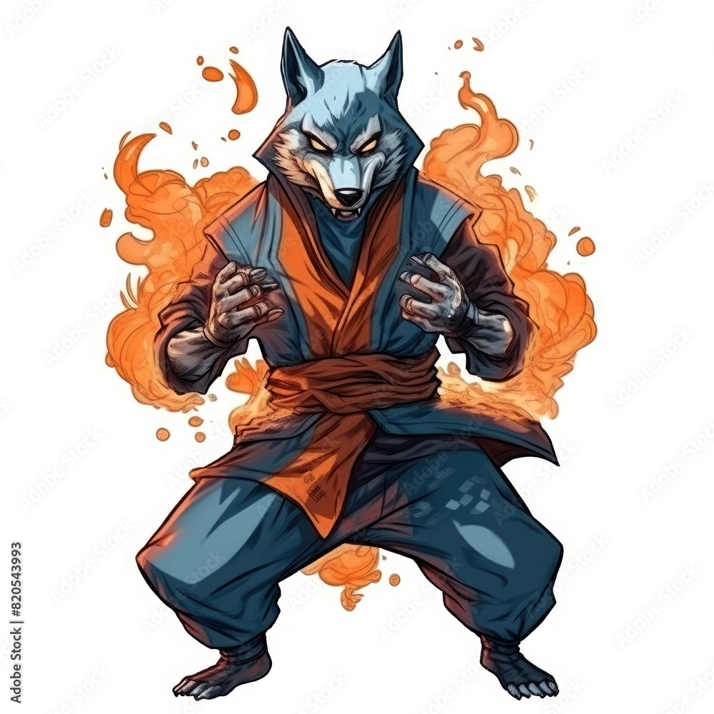 Fototapeta premium Art illustration Character Wolf ninja
