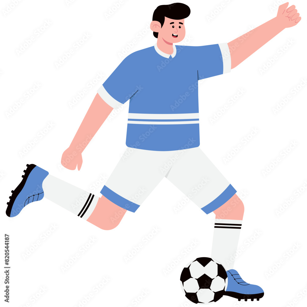 A Man Kick the Ball Illustration