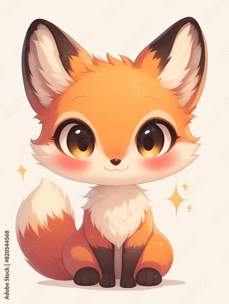 Fototapeta premium Little Fox HD Decorative Painting, Charming Fox Artwork, Home Decor for Fox Enthusiasts