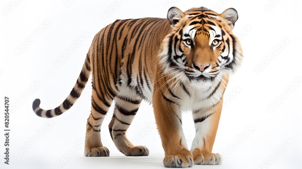 Tiger in white background