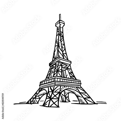 Iconic Sketch of the Eiffel Tower: A Parisian Symbol