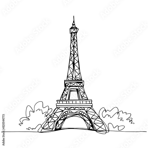 Iconic Sketch of the Eiffel Tower: A Parisian Symbol