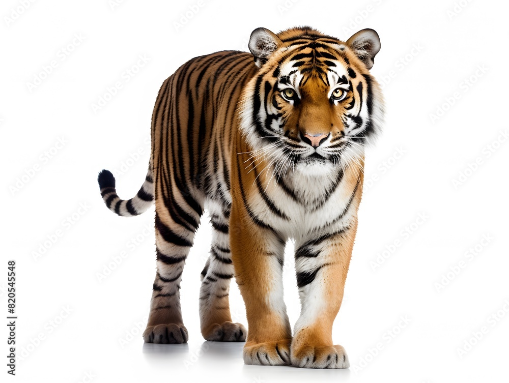 Naklejka premium Tiger in white background