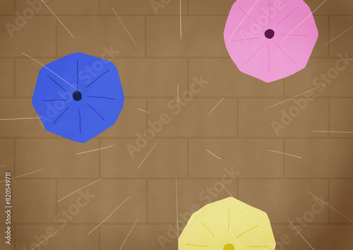 上から見た雨の風景