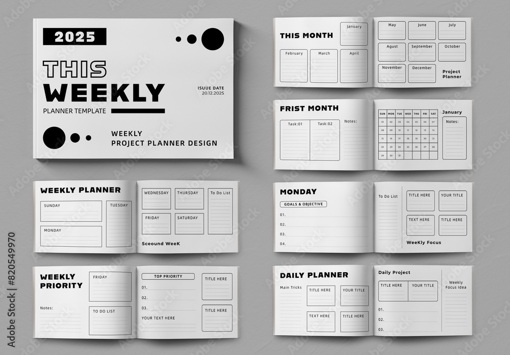 Weekly Planner Template Layout Stock Template | Adobe Stock