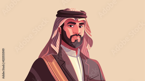 Modern saudi businessman in fashionable suit and shem photo