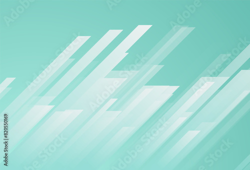 Mint green technology background with geometrical stripes. Vector design