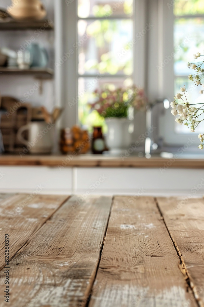 A desk top with blurred background of kitchen. Good for background A desk top with blurred background of kitchen. Good for background