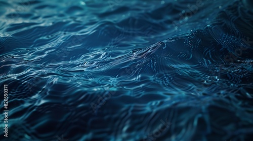 Blue textured background of waves with ripples on the water Closeup selective focus defocus : Generative AI