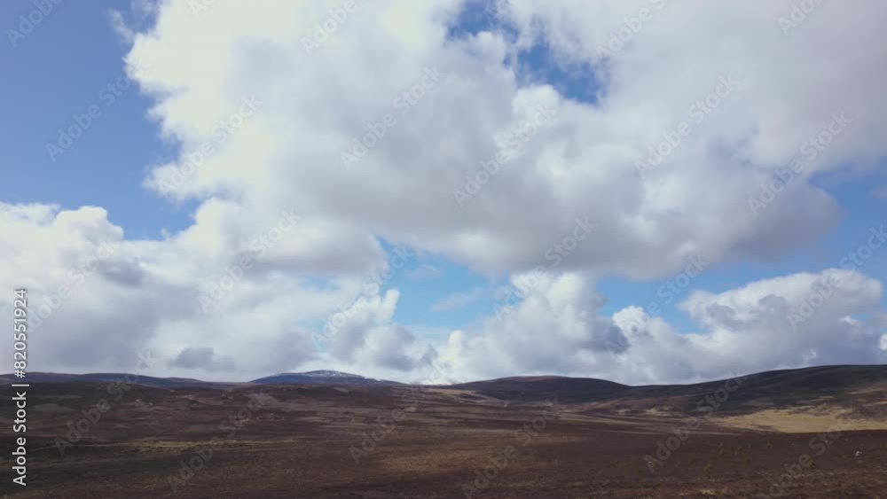 Beautiful landscape in The Cairngorms, Scotland. Aerial tilt down Beautiful landscape in The Cairngorms, Scotland. Aerial tilt down