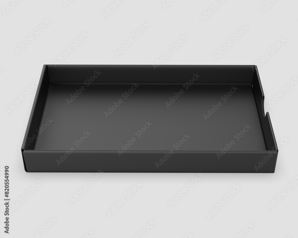 Blank paper food tray template, 3d render illustration. Blank paper food tray template, 3d render illustration.