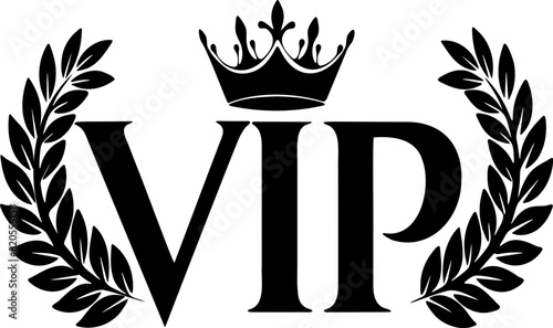 VIP label label badge, vip with crown