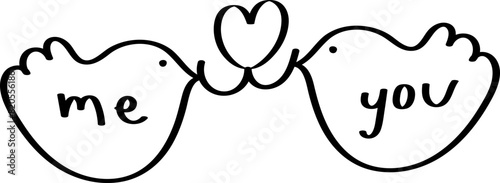 Cute bird in love element vector