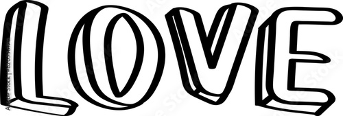 Hand drawn love text element vector