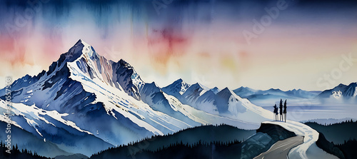 sunrise in the mountains generative Ai