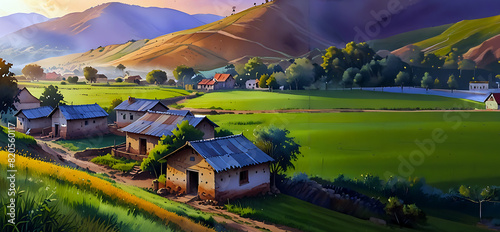 landscape in the mountains generative Ai