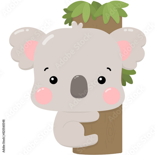 Canvas Print Cutie koala and tree