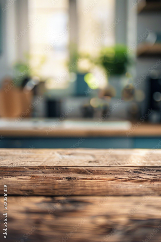 A desk top with blurred background of kitchen. Good for background A desk top with blurred background of kitchen. Good for background